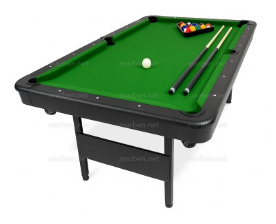 Mesa de billar con patas de acero plegables - paño verde - tamaño: 7 ft.